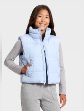 Girl's All in Motion Light blue puffer vest #pufferjacket Sz S (6-7)